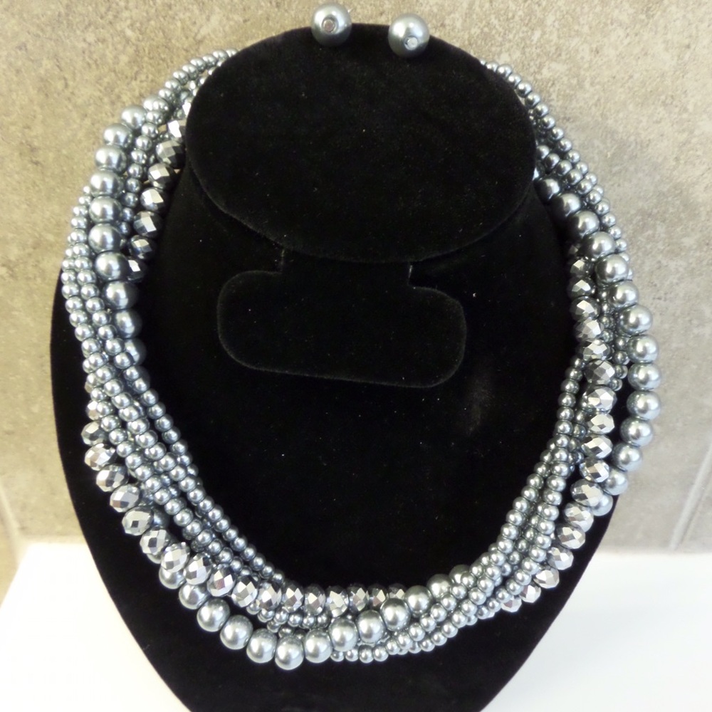 NEW! Light Blue Beaded Necklace